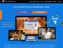 Tablet Screenshot of cafoodhandlers.com